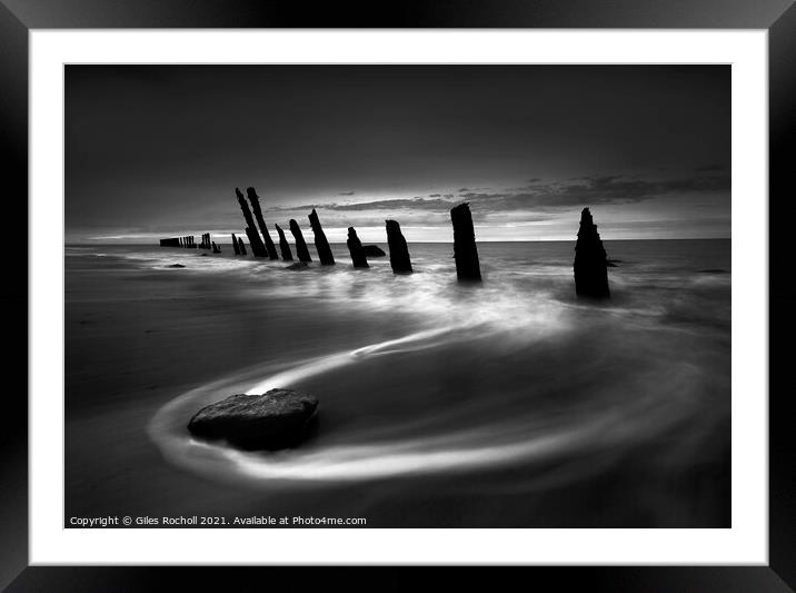 Spurn Point beach Yorkshire Framed Mounted Print by Giles Rocholl