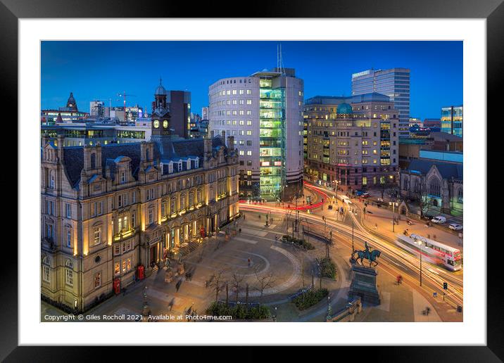 Leeds City Centre Yorkshire Framed Mounted Print by Giles Rocholl