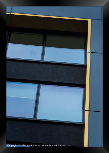 Abstract art modern office windows Framed Print by Giles Rocholl