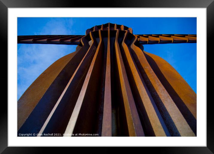Angel of the North abstract. Framed Mounted Print by Giles Rocholl