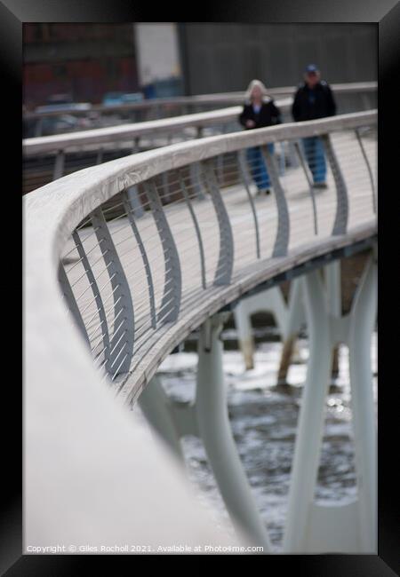 Foot bride over river Framed Print by Giles Rocholl