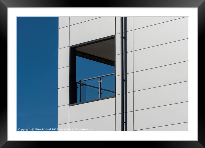 Abstract exterior modern metal clad building Framed Mounted Print by Giles Rocholl