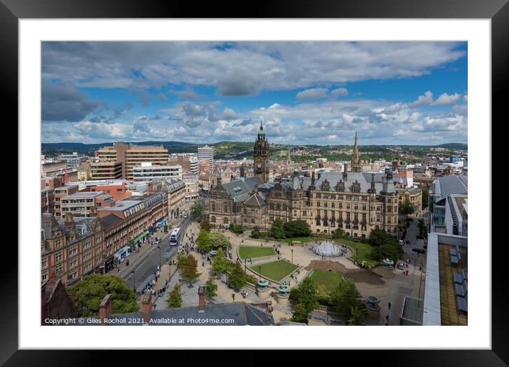 Sheffield Town Hall Yorkshire Framed Mounted Print by Giles Rocholl