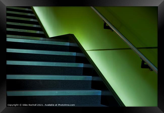 Building stairs modern green Framed Print by Giles Rocholl
