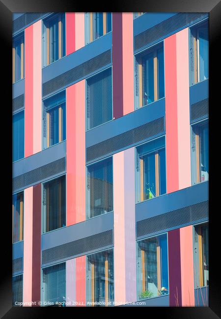 Abstract red modern pattern building Framed Print by Giles Rocholl