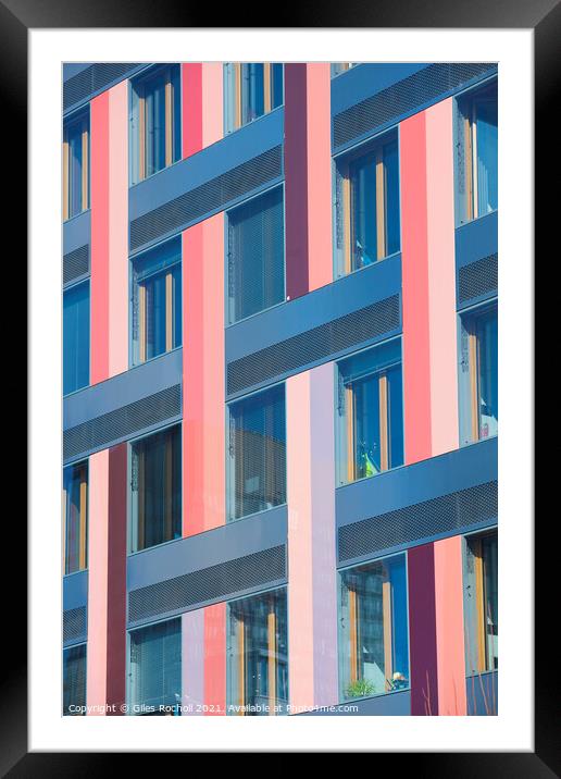 Abstract red modern pattern building Framed Mounted Print by Giles Rocholl
