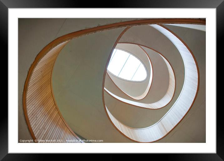 Abstract spiral stair well Framed Mounted Print by Giles Rocholl