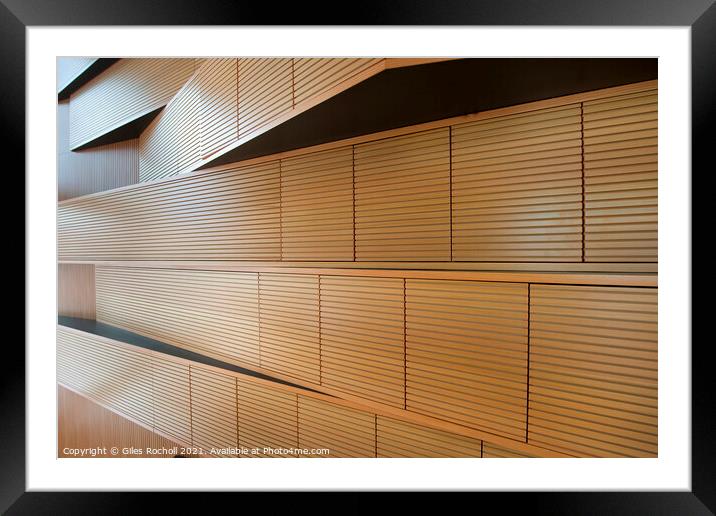 Abstract interior wood design building Framed Mounted Print by Giles Rocholl