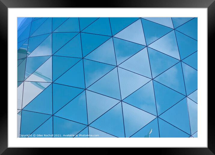 Triangular glass abstract building Framed Mounted Print by Giles Rocholl