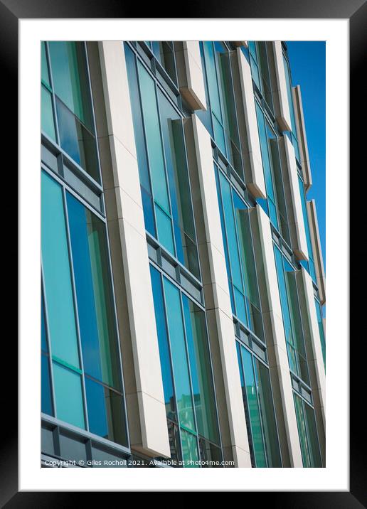 Abstract glass and stone cladding Framed Mounted Print by Giles Rocholl
