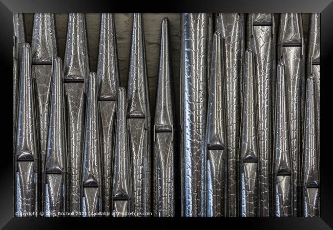 Old tools organ pipes Framed Print by Giles Rocholl