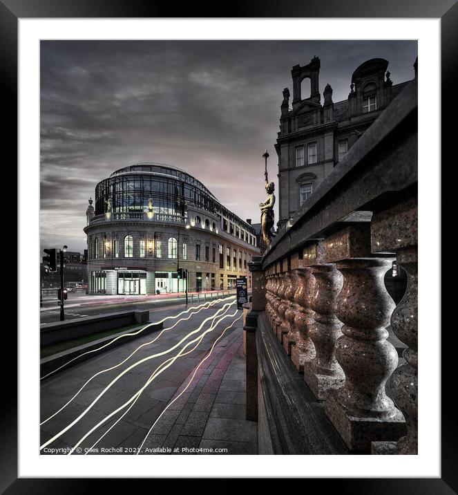 Majestic Leeds City Square Yorkshire Framed Mounted Print by Giles Rocholl
