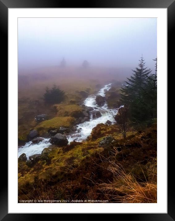 Foggy Stream Framed Mounted Print by Isla Montgomery