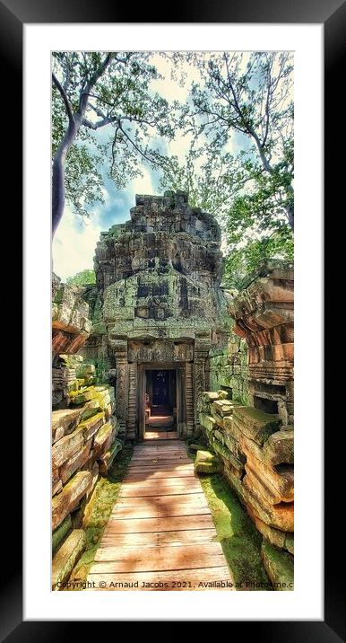 Bayon Temple, Angkor Wat, cambodia Framed Mounted Print by Arnaud Jacobs