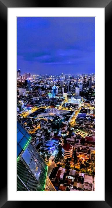 The Central Market in Phnom Penh at dusk Framed Mounted Print by Arnaud Jacobs