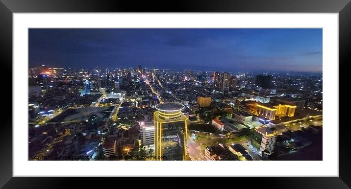 Phnom Penh by night Framed Mounted Print by Arnaud Jacobs