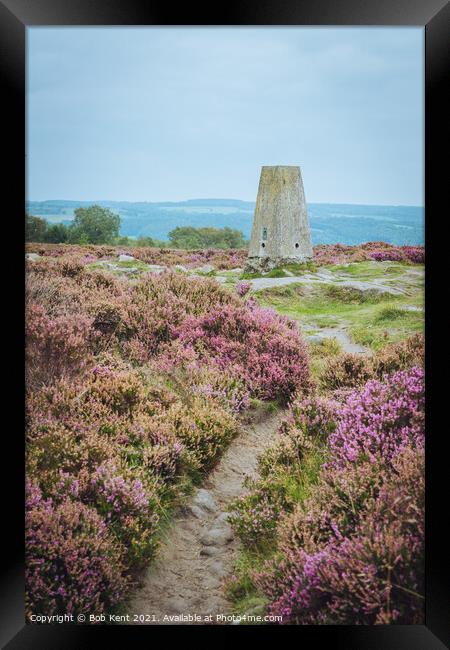 Stanton Moor Trig Point Framed Print by Bob Kent