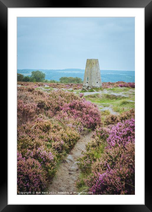 Stanton Moor Trig Point Framed Mounted Print by Bob Kent