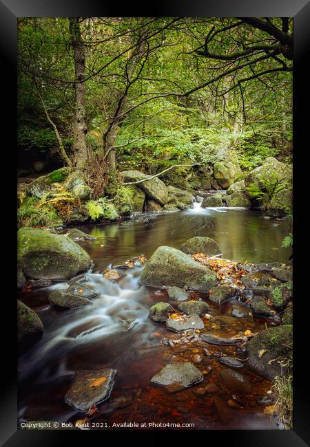 Padley Gorge Autumn Framed Print by Bob Kent