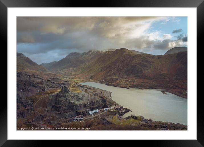 Snowdon from Dinorwic Framed Mounted Print by Bob Kent