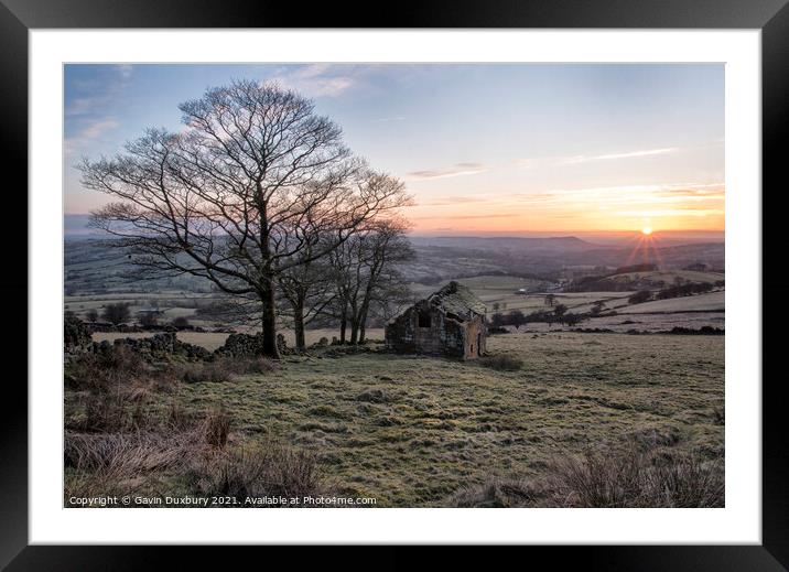 Sunset From The Roaches Framed Mounted Print by Gavin Duxbury