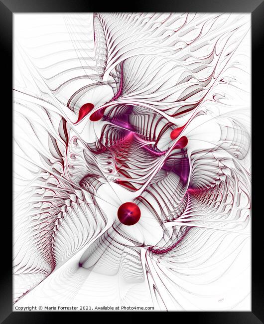 Pathways, Abstract Art, Fractal Art Framed Print by Maria Forrester
