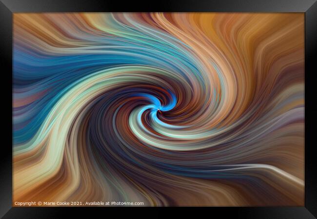 Blue swirl Framed Print by Marie Cooke