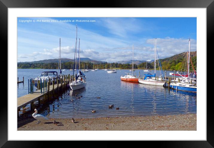 Lakeland view at Waterhead Ambleside Framed Mounted Print by Phil Banks