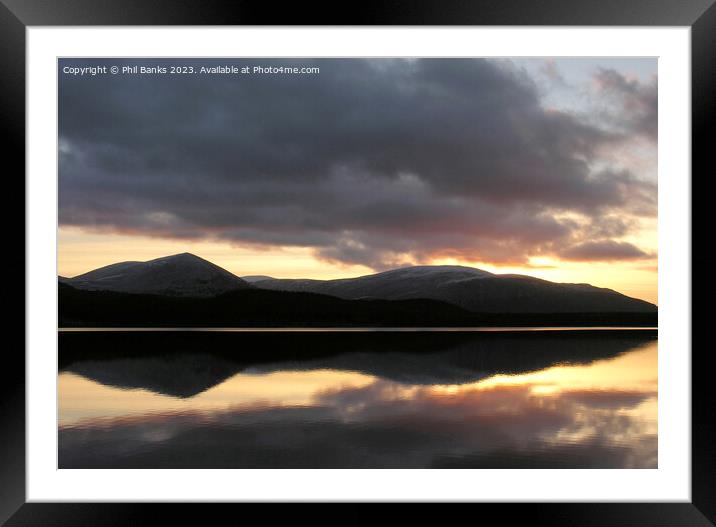 Loch Morlich - Winter sunset Framed Mounted Print by Phil Banks