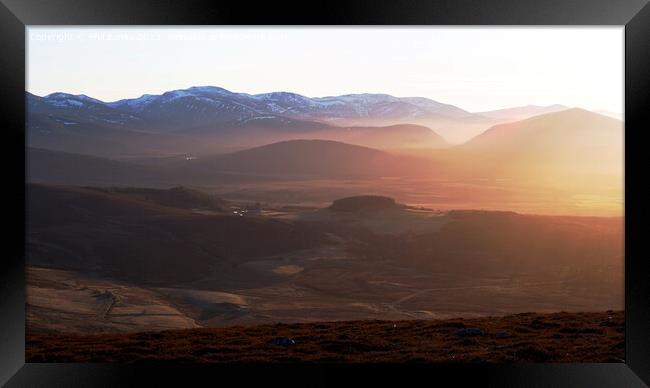 Cairngorms and the Pass of Ryvoan - Evening Shadows Framed Print by Phil Banks