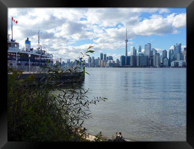 Toronto from the ferry terminal on Toronto Islands Framed Print by Phil Banks