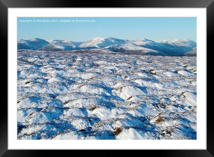 The Cairngorm Mountains in early winter Framed Mounted Print by Phil Banks