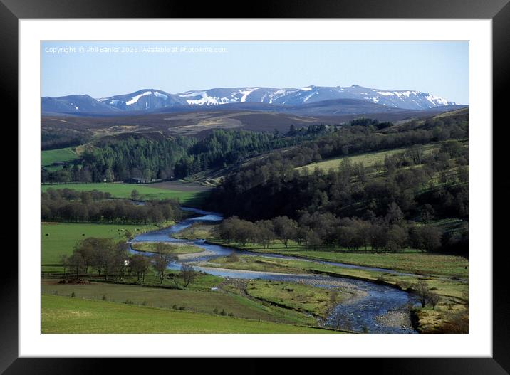 River Aa'n and Ben Aa'n in Spring Framed Mounted Print by Phil Banks