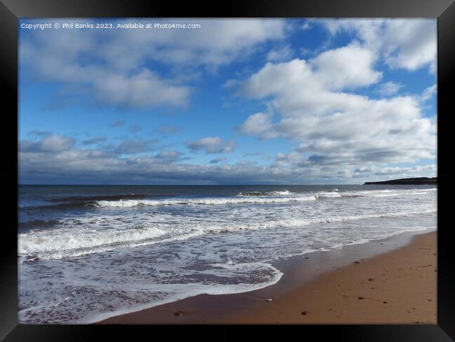 Bright and Breezy Cavendish Beach Framed Print by Phil Banks