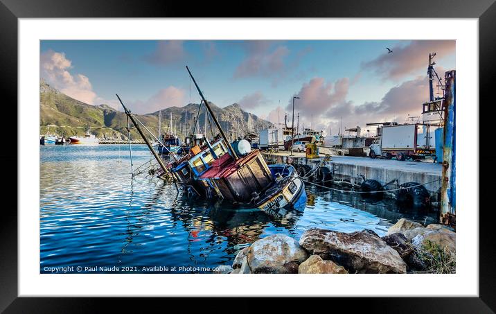 Flooded Hout bay harbour South Africa Framed Mounted Print by Paul Naude