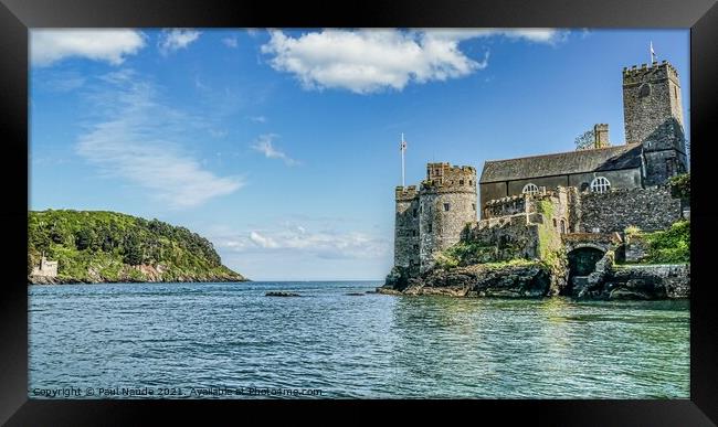 Dartmouth Castle and defensive tower at Godmerock  Framed Print by Paul Naude