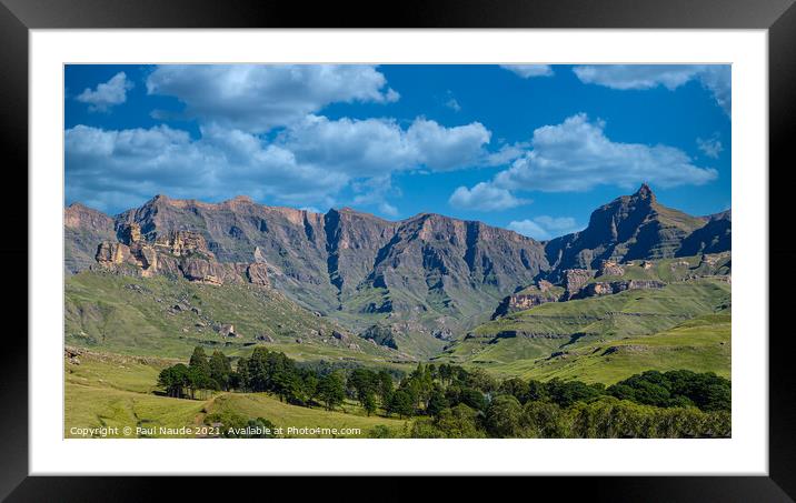 Rhino Horn Drakensberg gardens Framed Mounted Print by Paul Naude