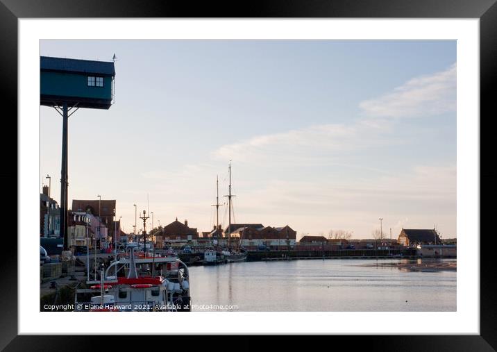 Well-next-the-sea harbour, Norfolk Framed Mounted Print by Elaine Hayward