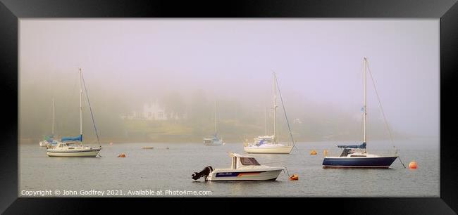 Boats In The Mist Framed Print by John Godfrey Photography