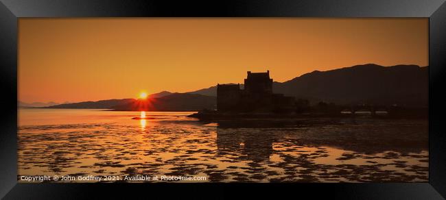 Eilean Donan Castle Sunset Framed Print by John Godfrey Photography