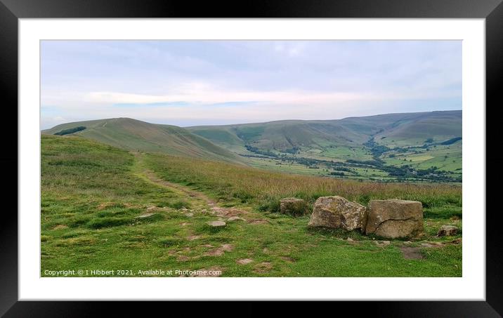 View to Edale Skyline Framed Mounted Print by I Hibbert