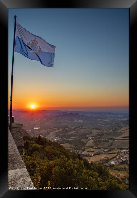 San Marino sunset Framed Print by Paul Pepper