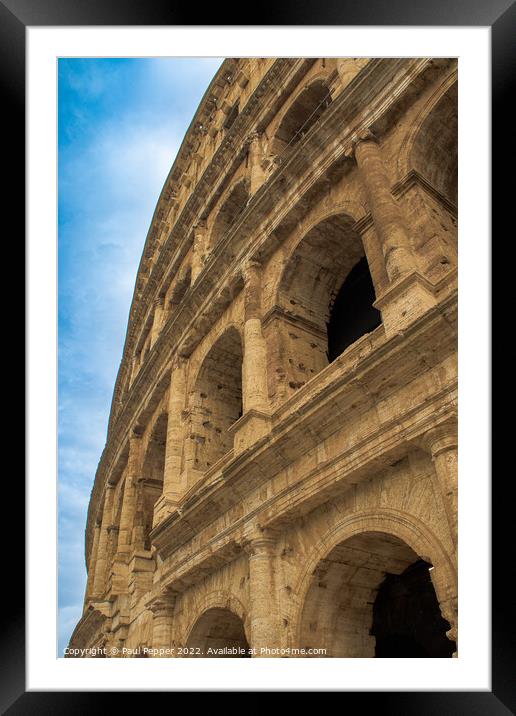 Coliseum looms above Framed Mounted Print by Paul Pepper
