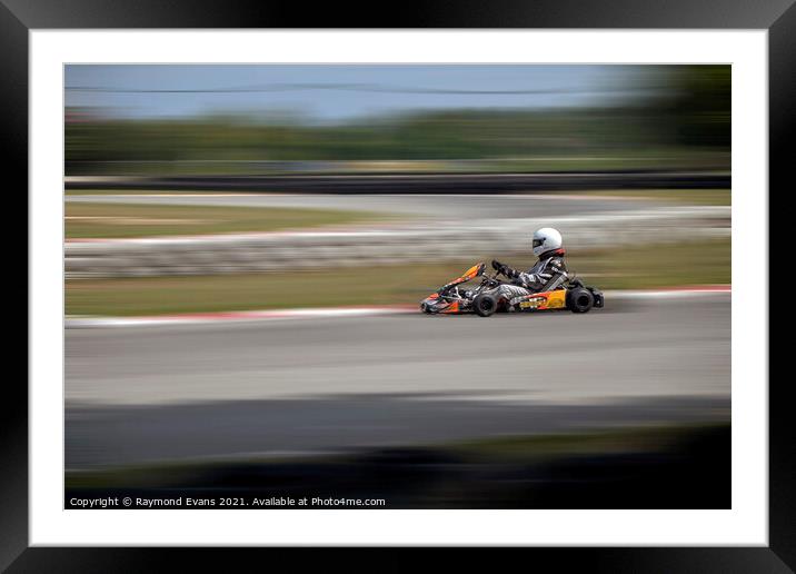 Go Kart racing  Framed Mounted Print by Raymond Evans