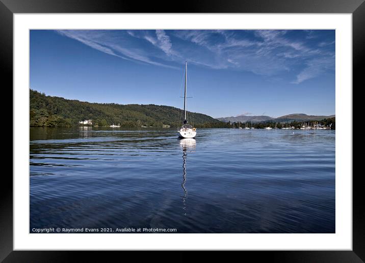 Lake Windermere sailing boat  Framed Mounted Print by Raymond Evans