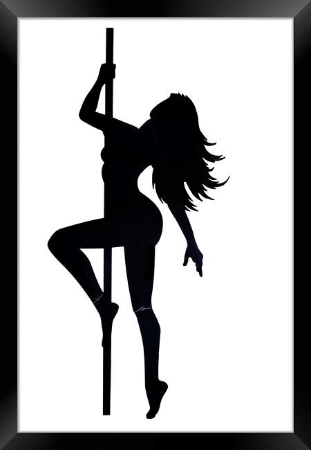 Pole Dancer Framed Print by Raymond Evans