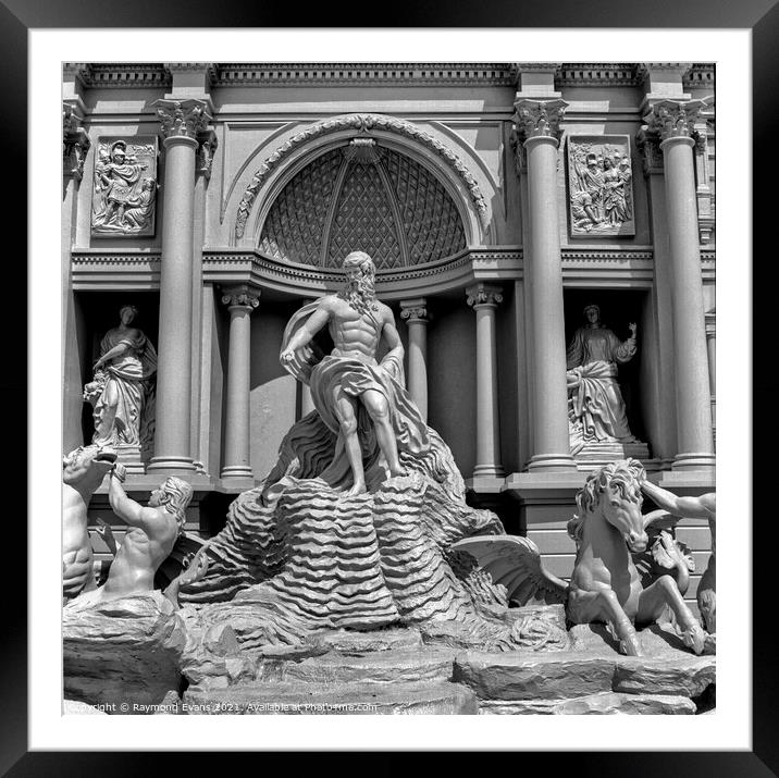 Trevi Fountain 4 Framed Mounted Print by Raymond Evans