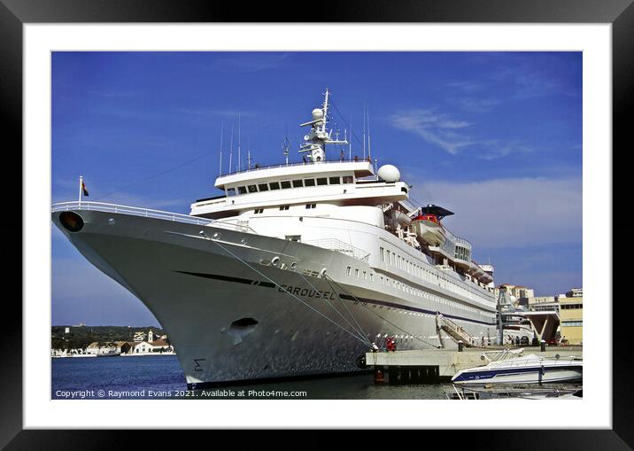 Cruise ship Framed Mounted Print by Raymond Evans