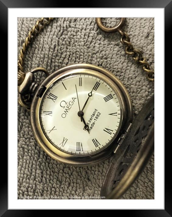 Antique Omega fob watch Framed Mounted Print by Raymond Evans