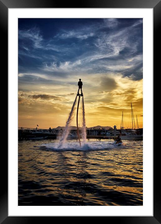 Flyboarding Framed Mounted Print by Raymond Evans